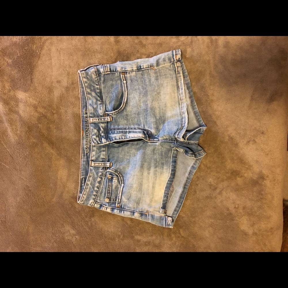 American Eagle High Rise Shortie Jean Shorts
